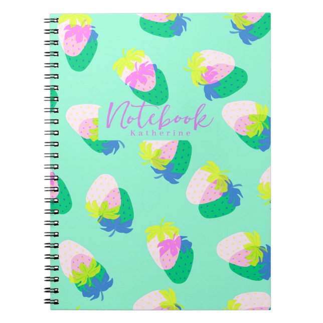 Caderno Espiral Teal de Morango (Frente)