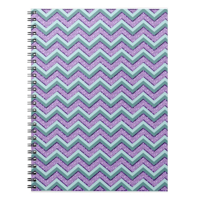 Caderno Espiral Teal e Ametyst ZigZag (Frente)