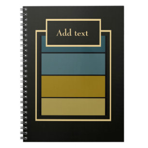 Caderno Espiral Teal e Douradas fitas