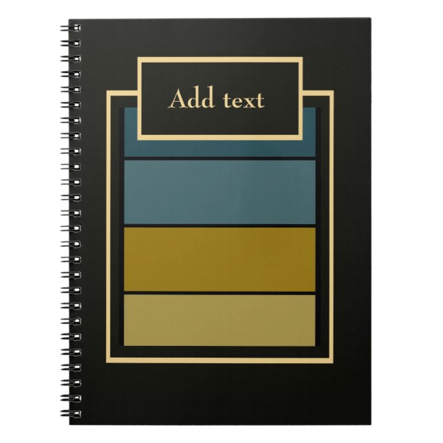 Caderno Espiral Teal e Douradas fitas (Frente)