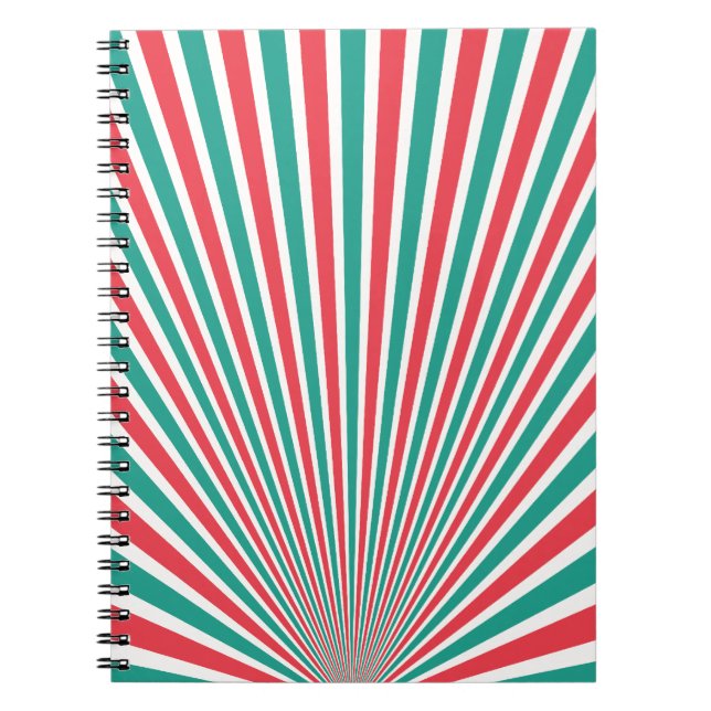 Caderno Espiral Teal e Stripes Vermelhas (Frente)
