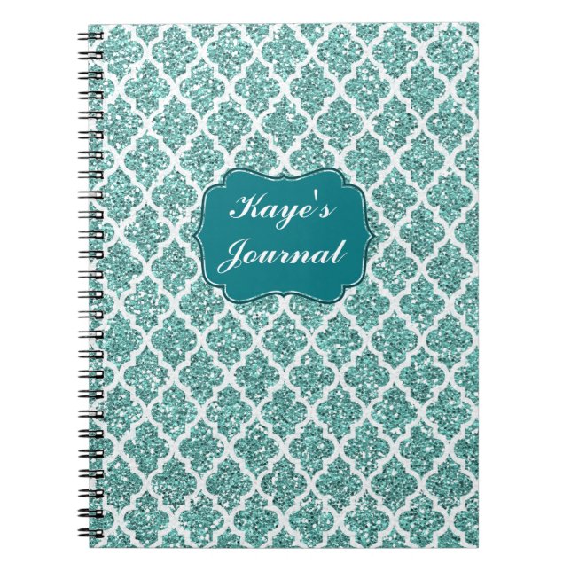 Caderno Espiral Teal Espumante Personalizado (Frente)