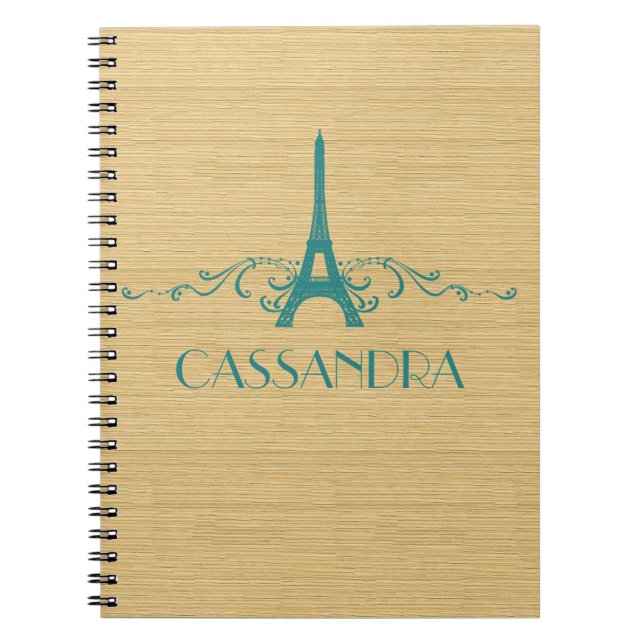 Caderno Espiral Teal French Flourish Notebook (Frente)