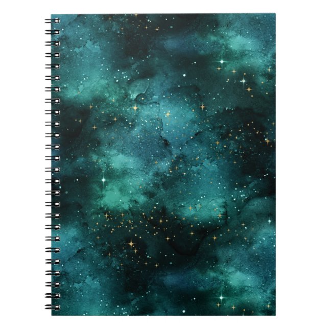 Caderno Espiral Teal Galaxy Series Design 1 (Frente)