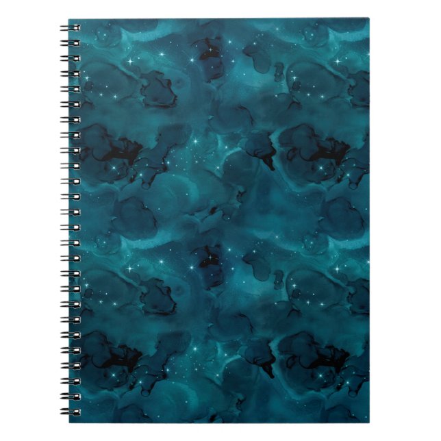 Caderno Espiral Teal Galaxy Series Design 5 (Frente)