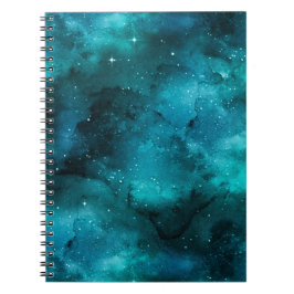 Caderno Espiral Teal Galaxy Series Design 7