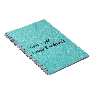 Caderno Espiral Teal Glitter Eu O Fiz Um Notebook Espiral Encantad