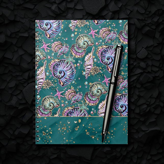Caderno Espiral Teal Underwater Luxe | Gargaldas de Pastel (Criador carregado)