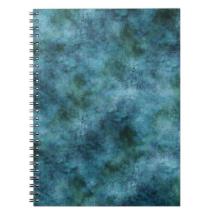 Caderno Espiral Teal Verde Aqua Azul Terra Abstrato