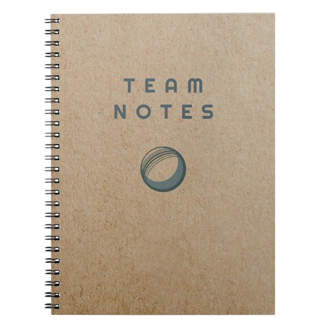 Caderno Espiral Team Notes - for Cricket Coaches, Players & Fans  (Frente)