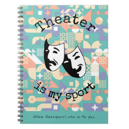 Caderno Espiral "Teatro é meu esporte" dos atores