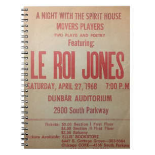 Caderno Espiral Teatro Negro  Notebook LeRoi Jones