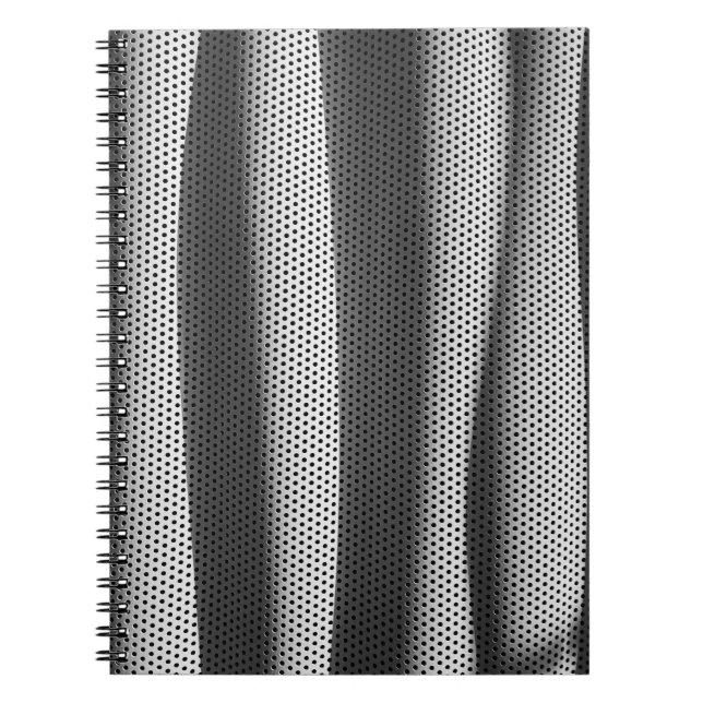 Caderno Espiral Tecido branco e preto de ponto polca (Frente)