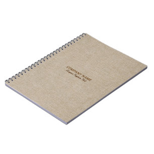 Caderno Espiral Tecido de juta em linho natural