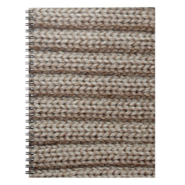 Caderno Espiral Tecido simples, textura castanha. (Frente)