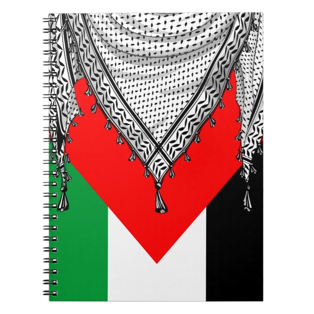 Caderno Espiral Tecido Tradicional do Keffiyeh Scarf Palestino (Frente)