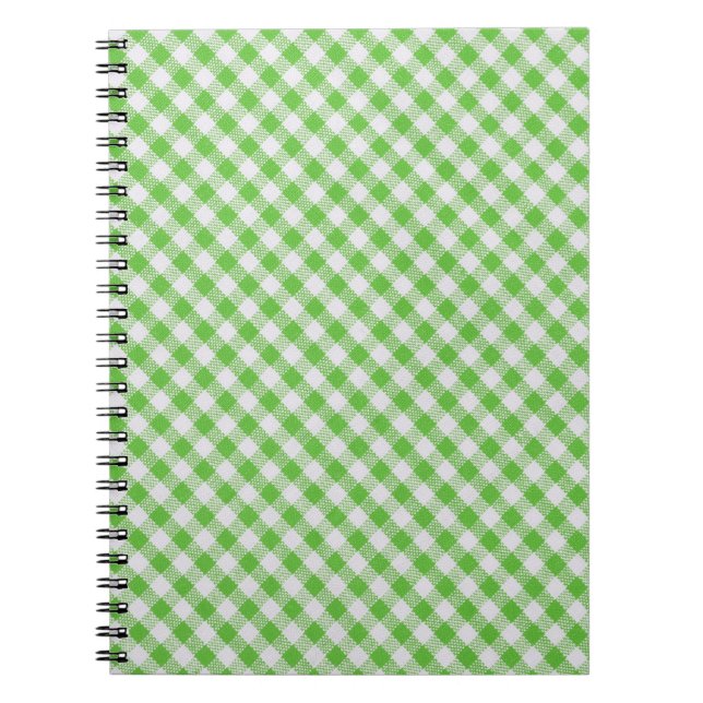 Caderno Espiral Tecido verde fechado, textura da mesa (Frente)