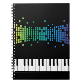 Caderno Espiral Teclado instrumental para piano de música multicol