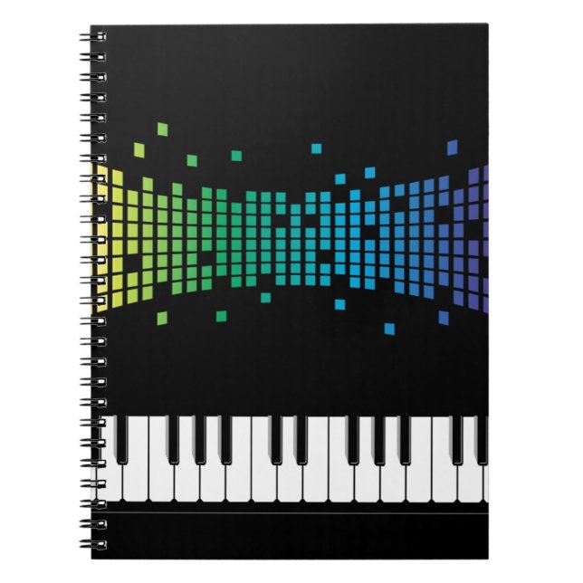 Caderno Espiral Teclado instrumental para piano de música multicol (Frente)