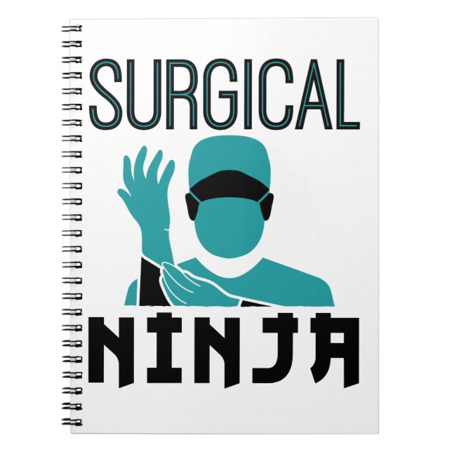 Caderno Espiral Tecnólogo técnico cirúrgico Ninja Scrub (Frente)