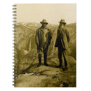 Caderno Espiral Teddy Roosevelt e John Muir no ponto da geleira