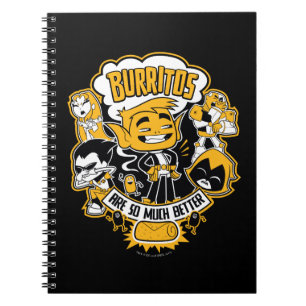 Caderno Espiral Teen Titans Go!   Beast Boy "Burritos São Melhores