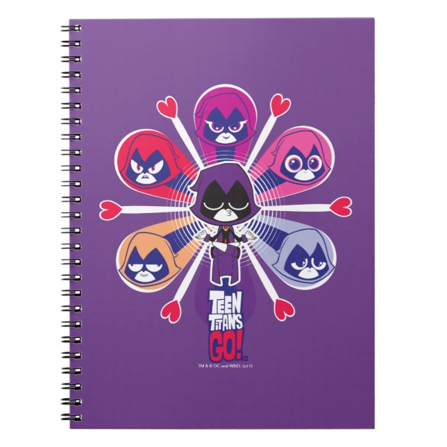 Caderno Espiral Teen Titans Go! | Emeticlônios da Raven (Frente)