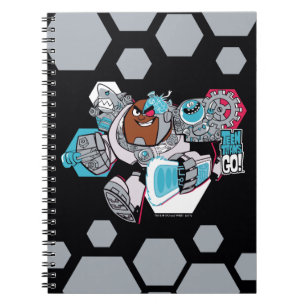 Caderno Espiral Teen Titans Go! Gráfico do Arsenal do Cyborg