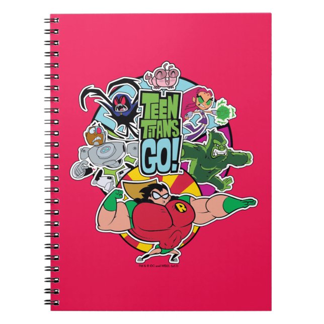 Caderno Espiral Teen Titans Go! | Gráfico do grupo de equipes (Frente)