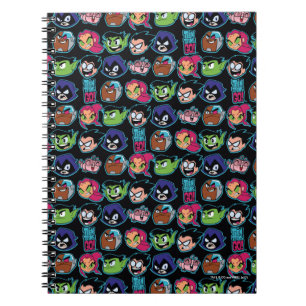 Caderno Espiral Teen Titans Go! Padrão de Cabeças dos Titans