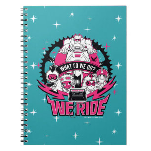 Caderno Espiral Teen Titans Go! "We Ride" Gráfico Moto Retro
