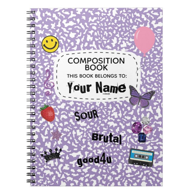Caderno Espiral Teenage Dream Composition Spiral Notebook (purple) (Frente)