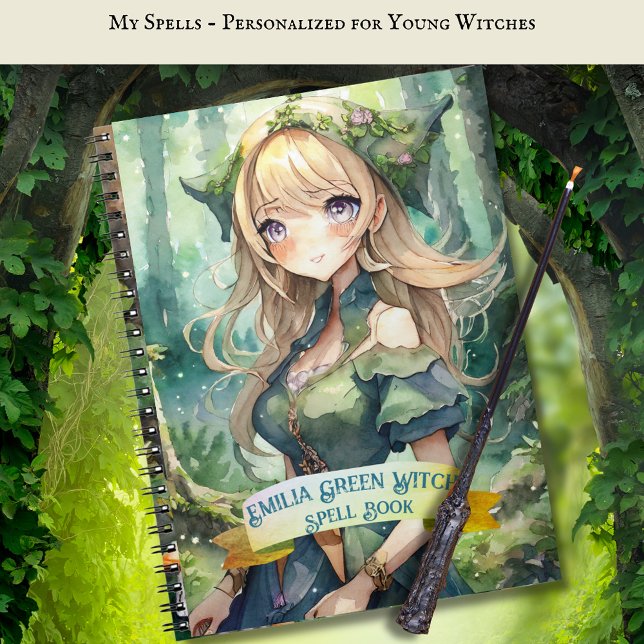 Caderno Espiral Teenage GREEN Witls Book Grimoire (Criador carregado)