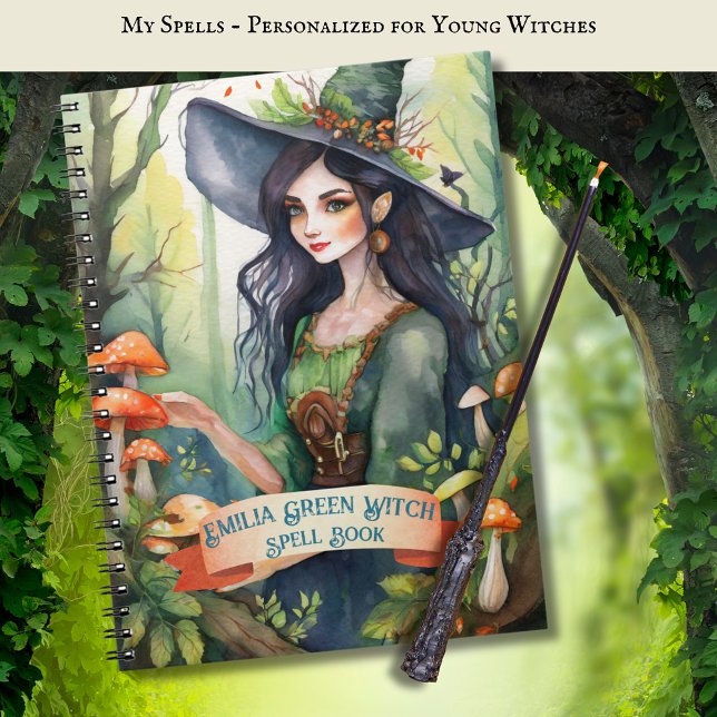 Caderno Espiral Teenage GREEN Witls Book Grimoire (Criador carregado)