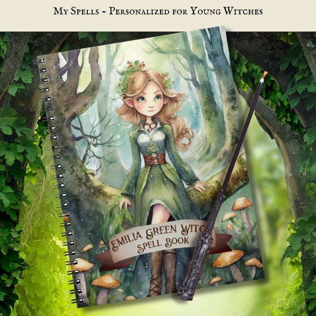 Caderno Espiral Teenage GREEN Witls Book Grimoire (Criador carregado)