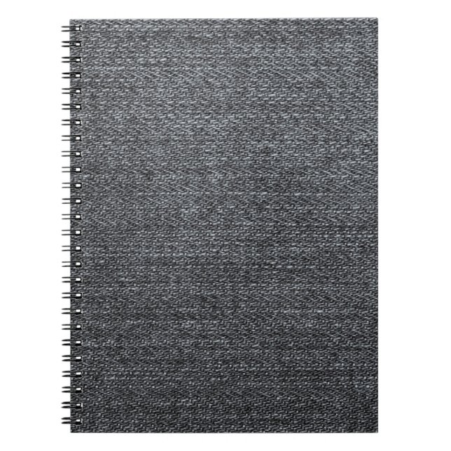 Caderno Espiral Tela azul de textura do tecido Denim (Frente)