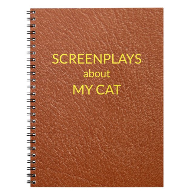 Caderno Espiral "Telas Sobre Meu Gato" Leather-Look (Frente)