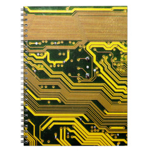 Caderno Espiral telecomunicação por circuito de computador, abstra