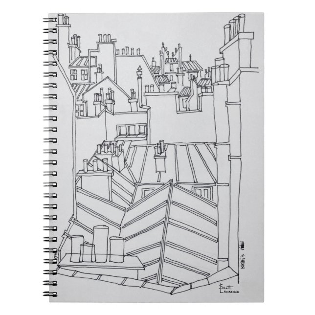 Caderno Espiral Telhados de Paris, França (Frente)