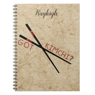 Caderno Espiral Tem Kimchi? Notebook Chopsticks Personalizado