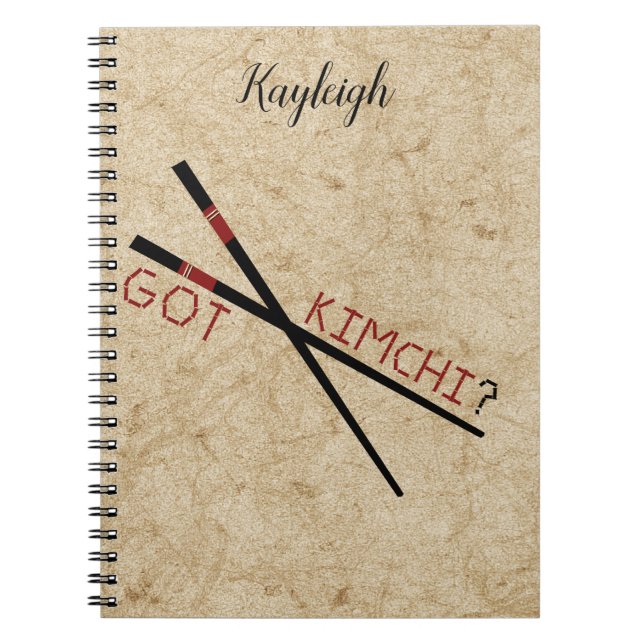 Caderno Espiral Tem Kimchi? Notebook Chopsticks Personalizado (Frente)