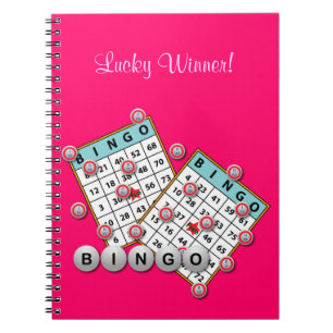 Caderno Espiral Tema afortunado do Bingo do vencedor