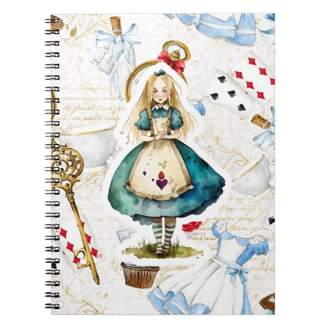 Caderno Espiral Tema Alice No País Das Maravilhas (Frente)