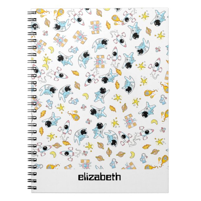 Caderno Espiral Tema astronauta no espaço (Frente)
