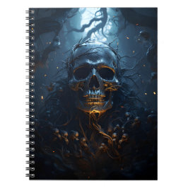 Caderno Espiral Tema Crânio Incrível Crânio Assustador do Hallowee