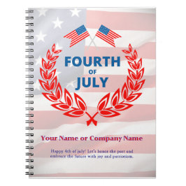 Caderno Espiral Tema da Bandeira dos EUA Escritório Corporativo Pe