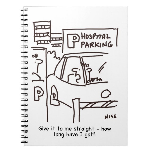 Caderno Espiral Tema de estacionamento do carro hospitalar (Frente)