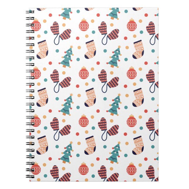 Caderno Espiral Tema de Natal Fofo  (Frente)