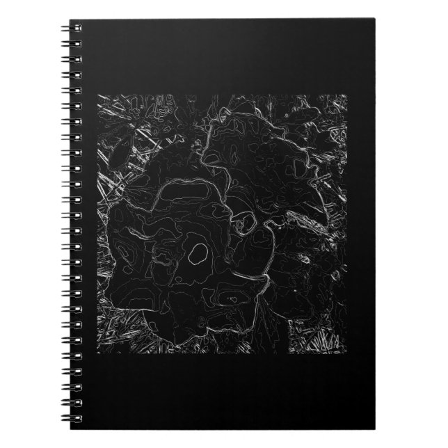 Caderno Espiral Tema do contorno floral (Frente)