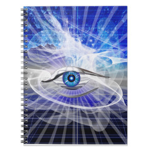 Caderno Espiral Tema do Olho Cósmico Místico